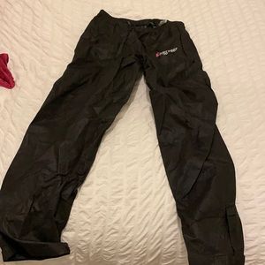 Pink and black frog togg rain suit